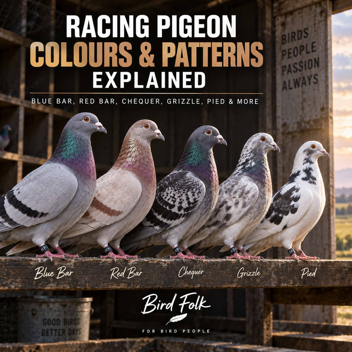 Racing Pigeon Colours & Patterns Explained | Bird Folk