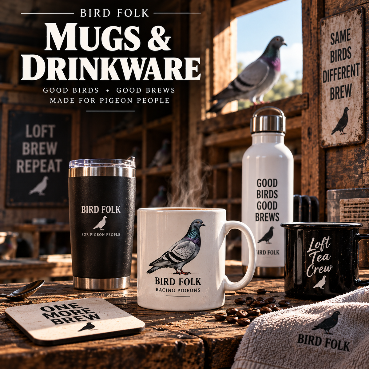 Racing Pigeon Mugs & Drinkware.