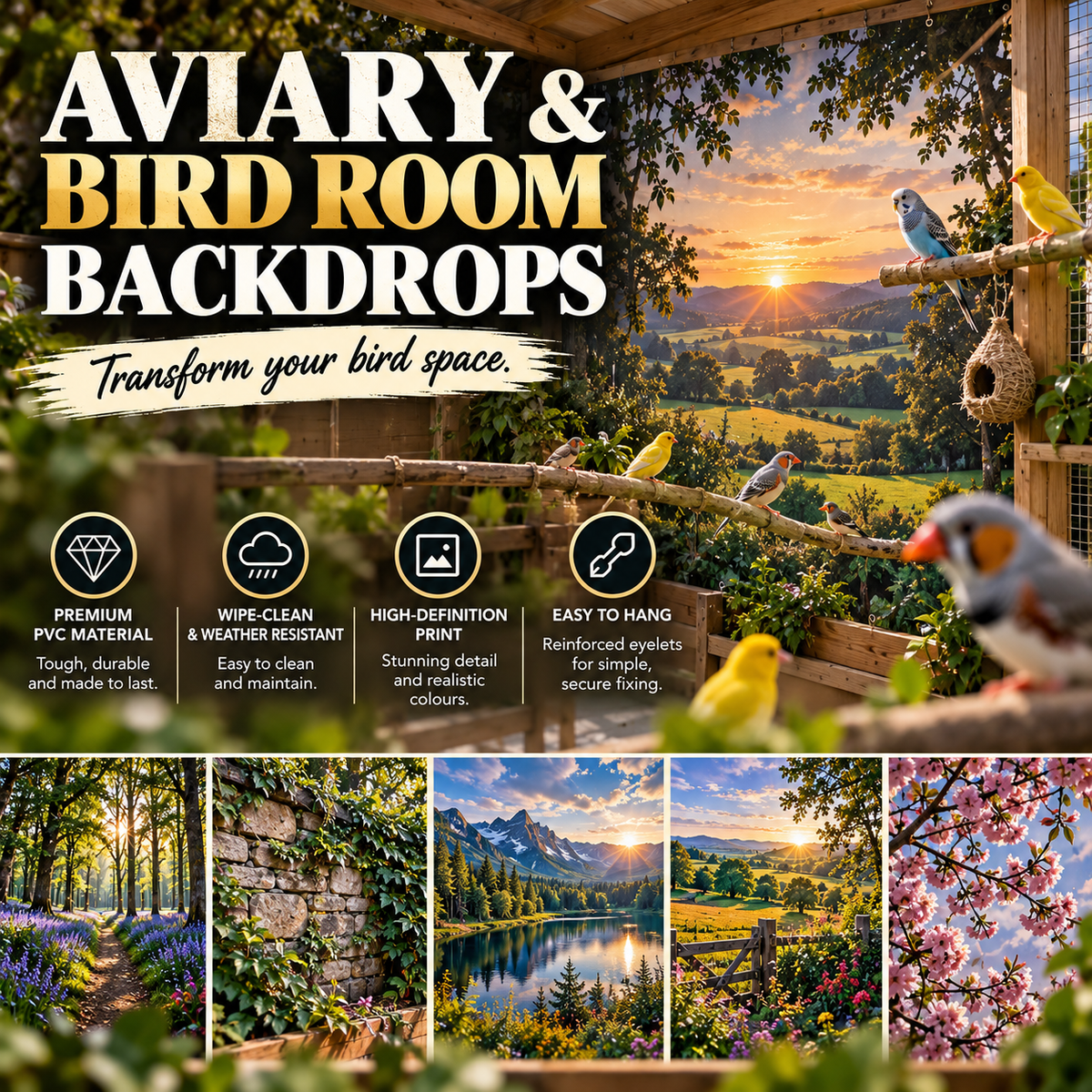 Aviary & Bird Room Backdrops