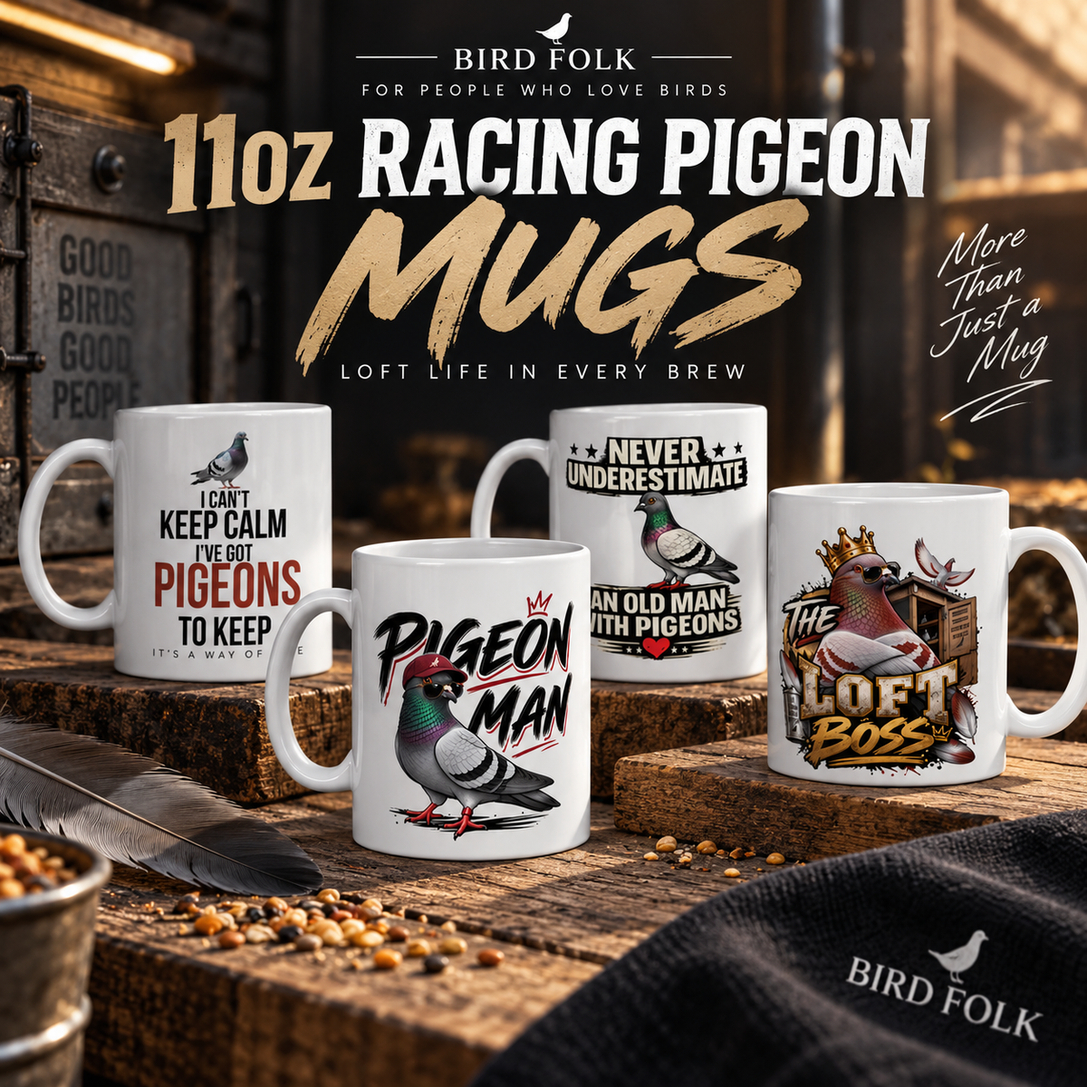 11oz Racing Pigeon Mugs