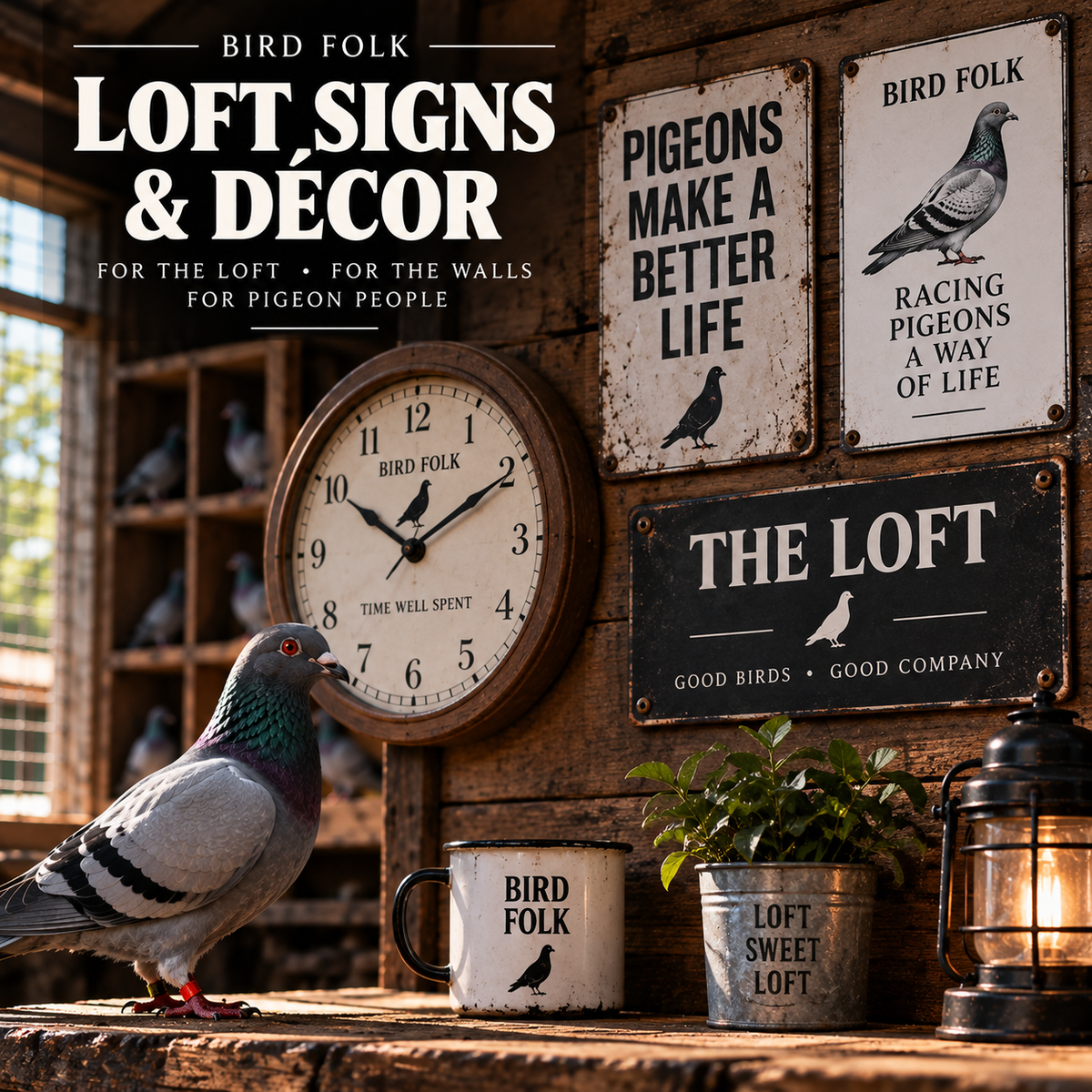 Racing Pigeon Loft Signs & Décor | Bird Folk