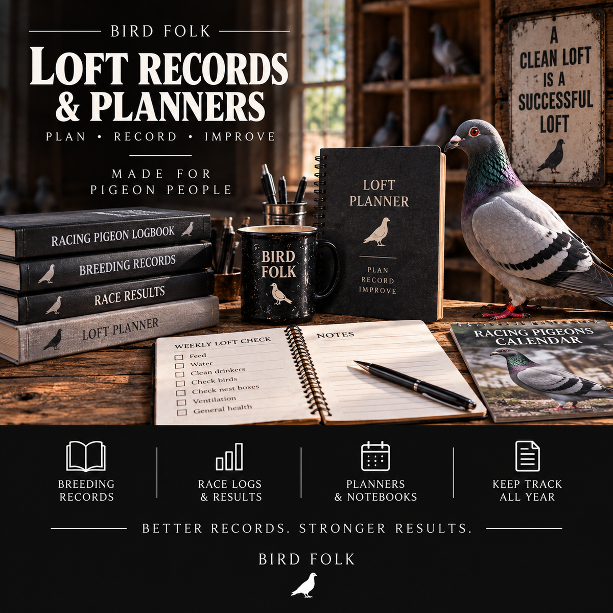 Racing Pigeon Loft Records & Planners