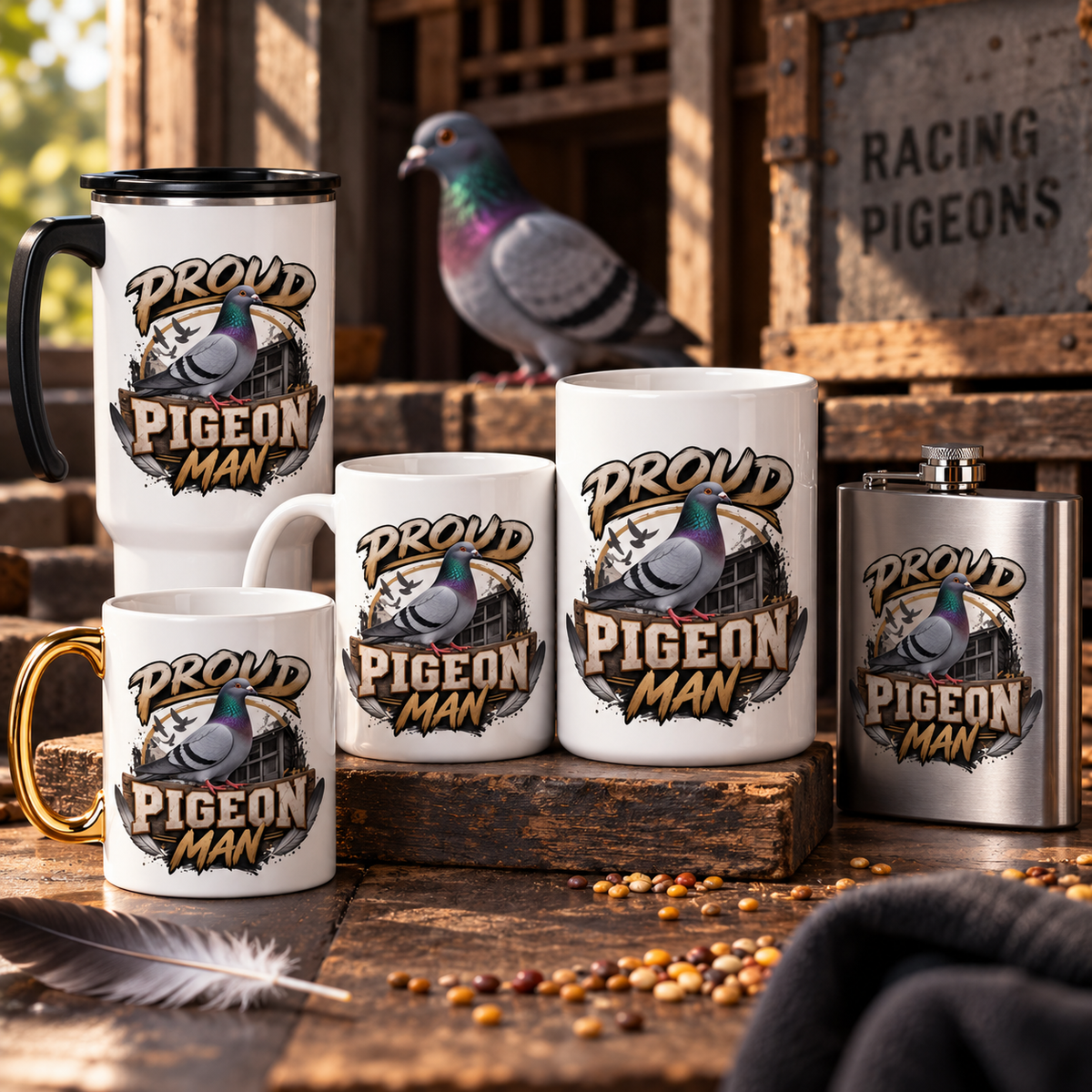 Proud Pigeon Man – Racing Pigeon Drinkware