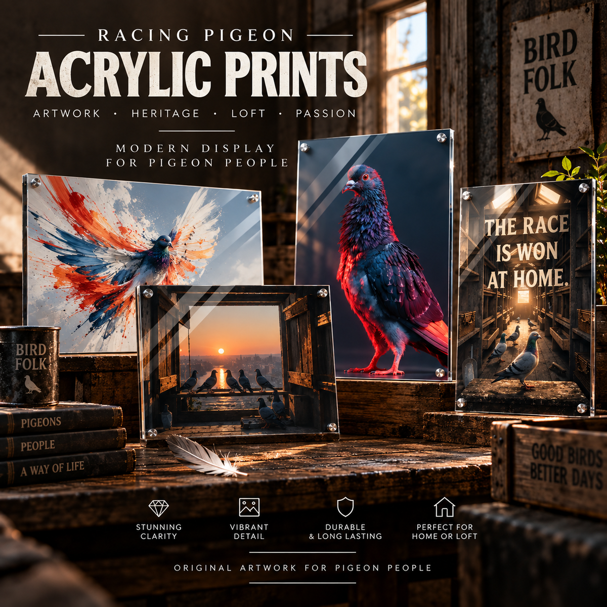 Racing Pigeon Acrylic Prints