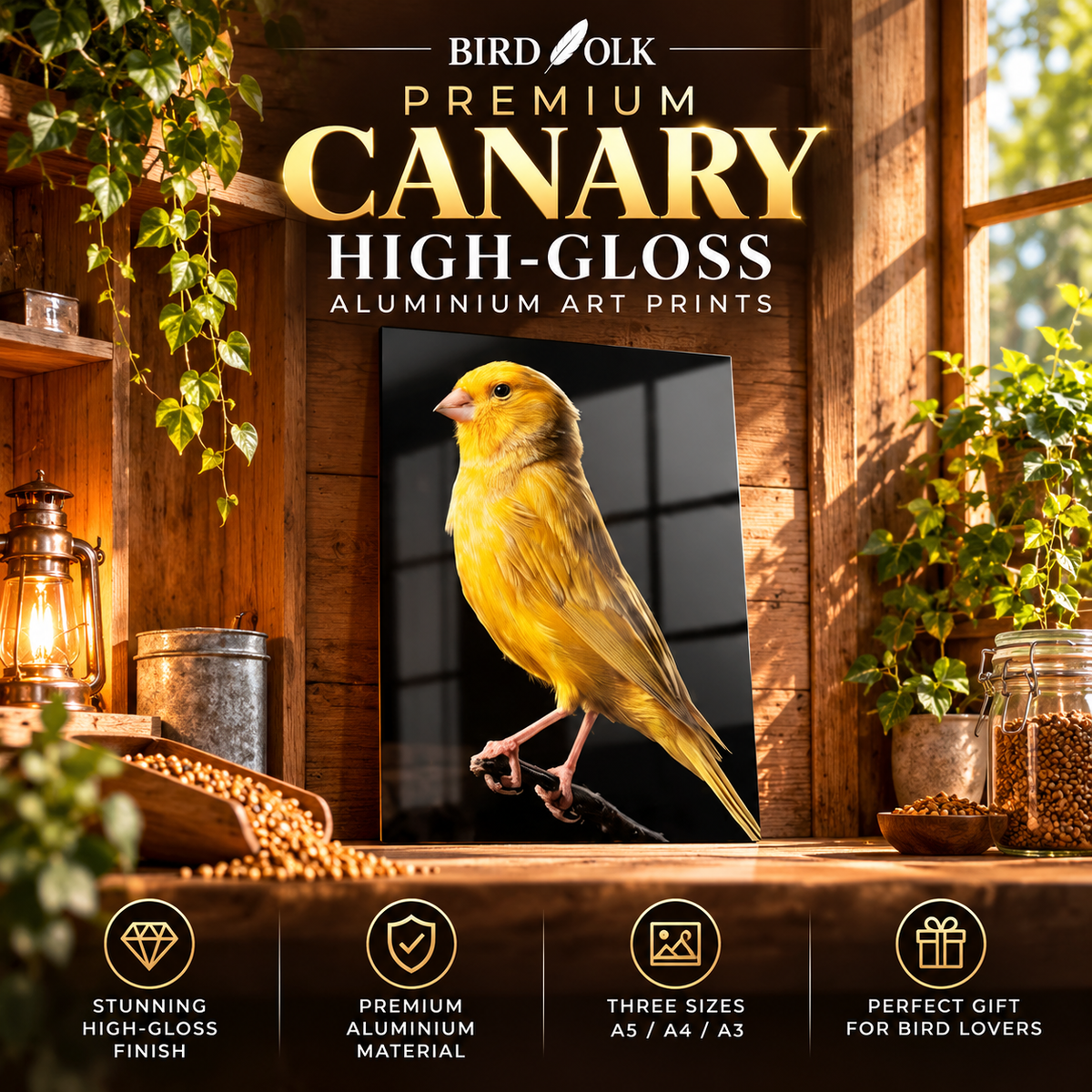 Canary High-Gloss Aluminium Art Prints