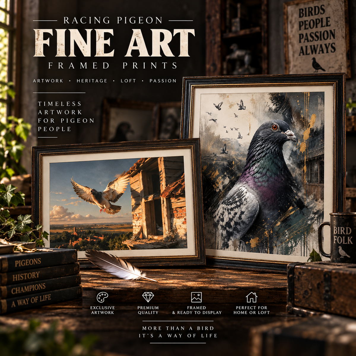 Racing Pigeon Fine Art