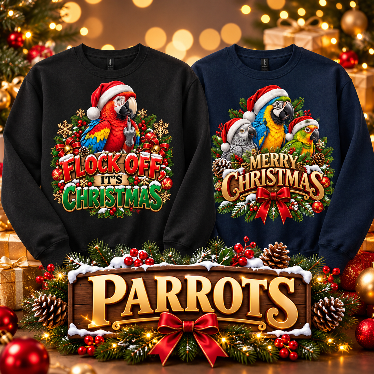 Parrot Christmas Jumpers & Sweatshirts