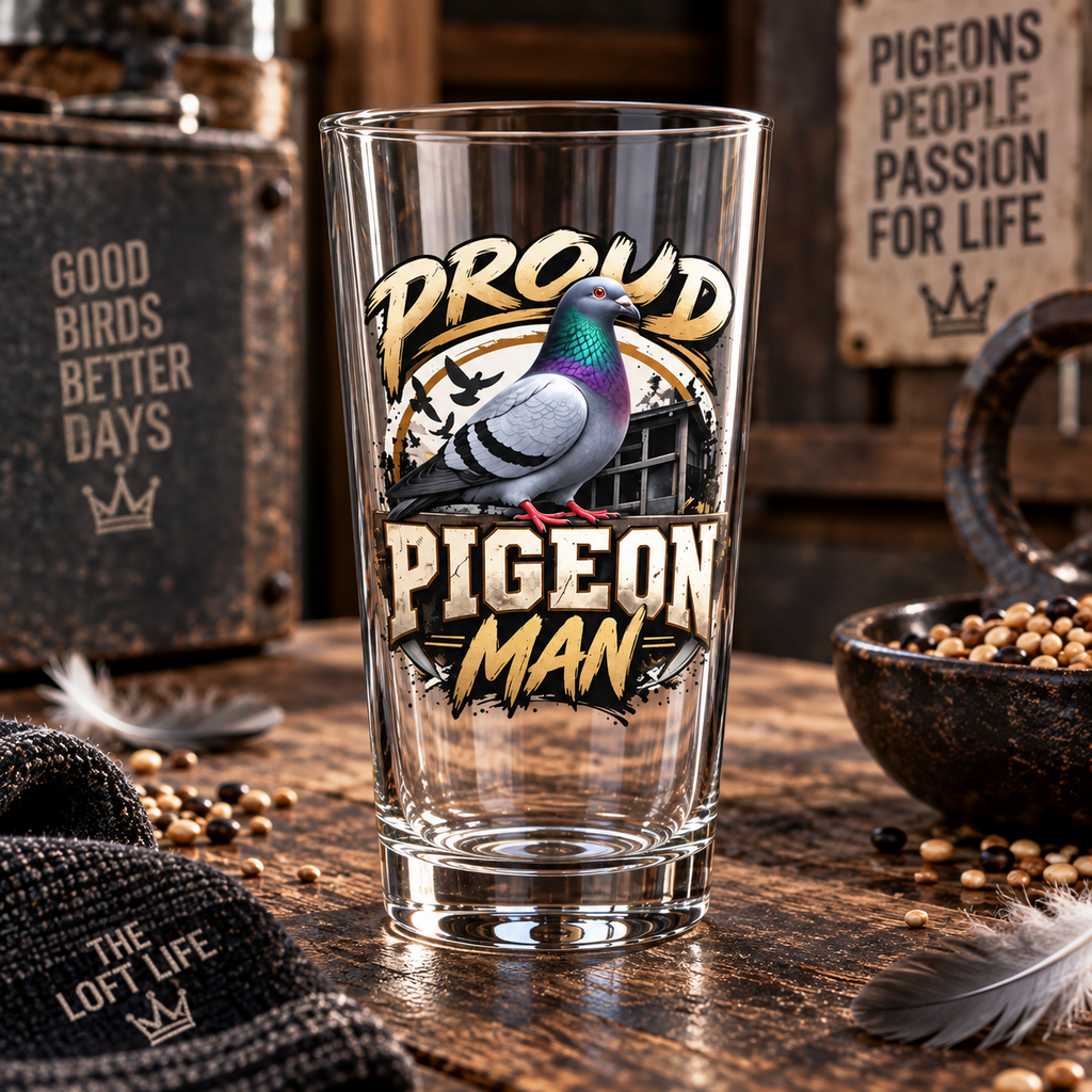 Proud Pigeon Man – Racing Pigeon Pint Glass