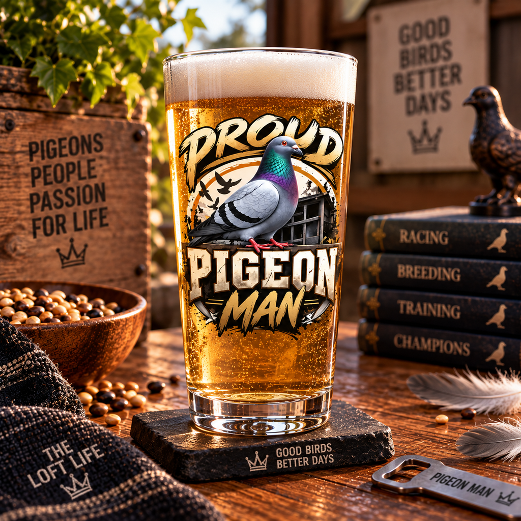 Proud Pigeon Man – Racing Pigeon Pint Glass