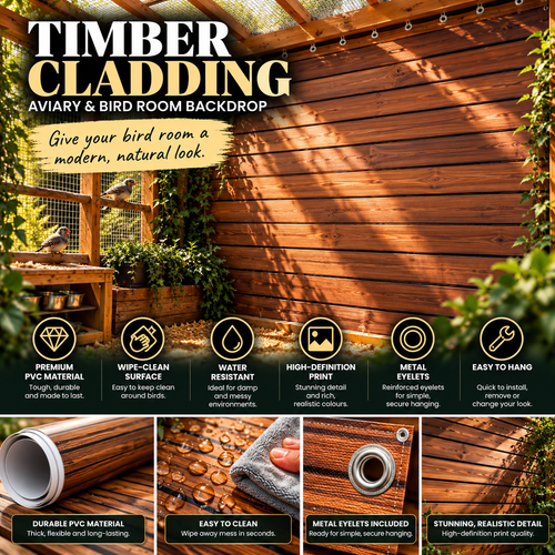 BD 14 — Timber Cladding Aviary & Bird Room Backdrop Collection
