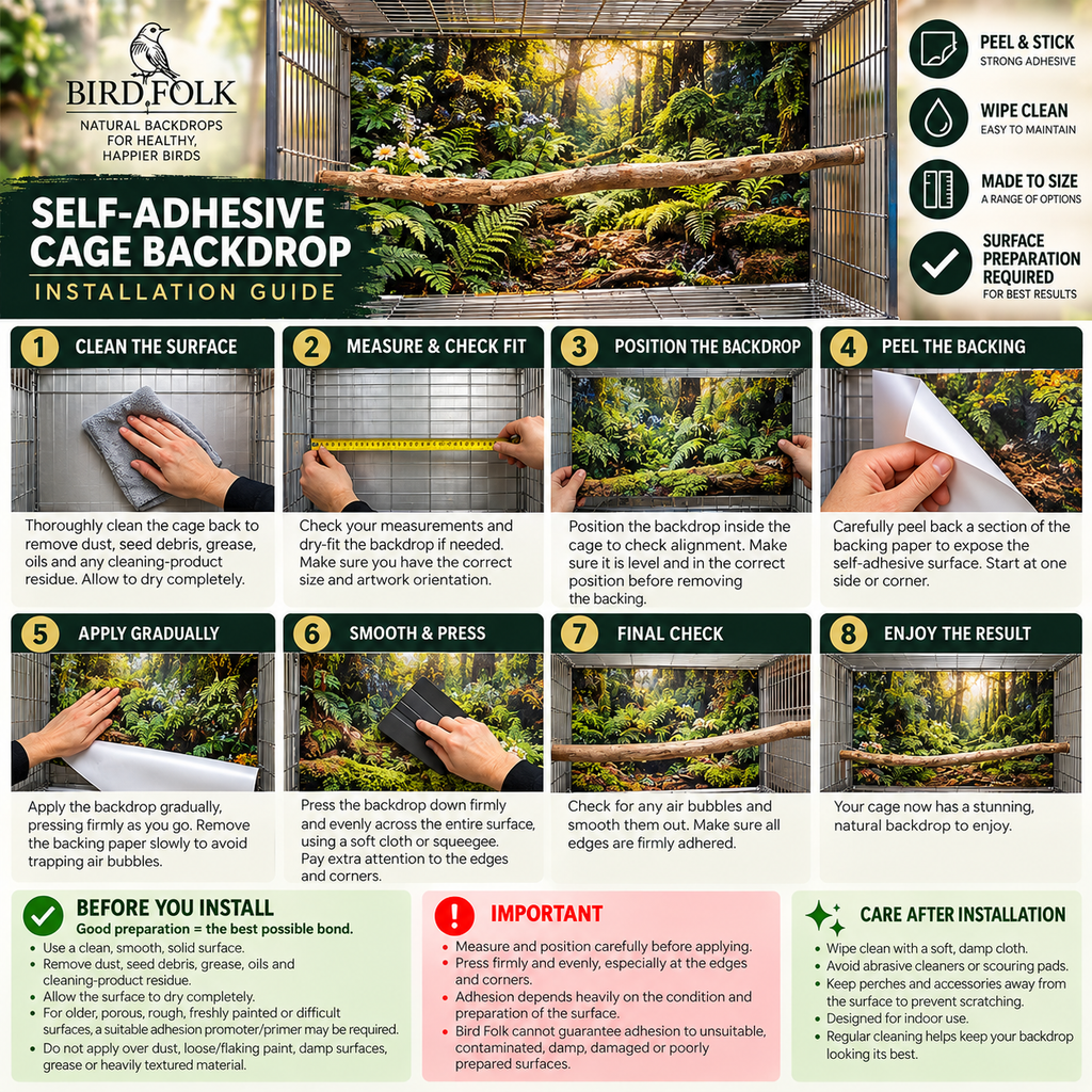 Bamboo Grove — Self-Adhesive Breeding Cage Backdrops