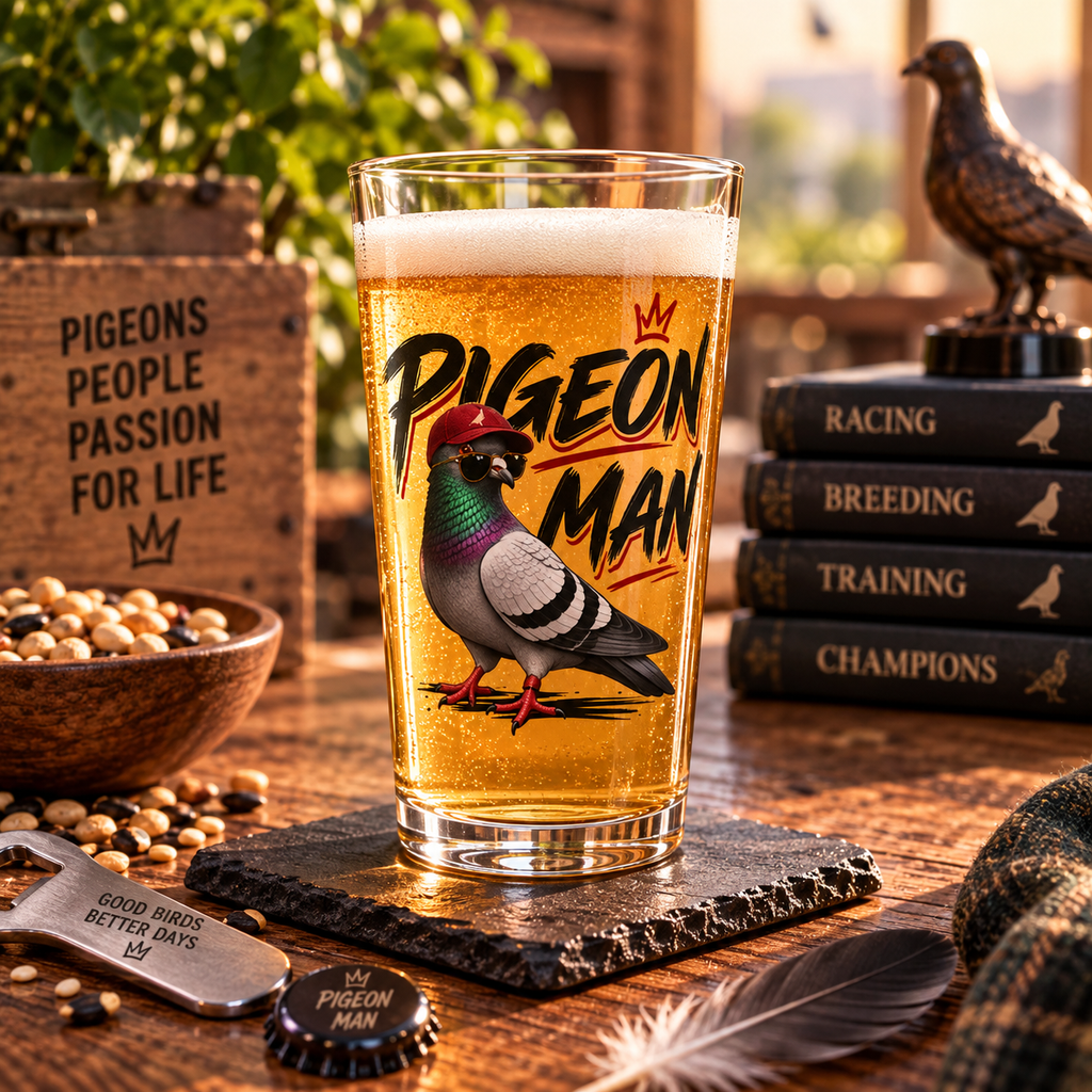Pigeon Man – Racing Pigeon Pint Glass