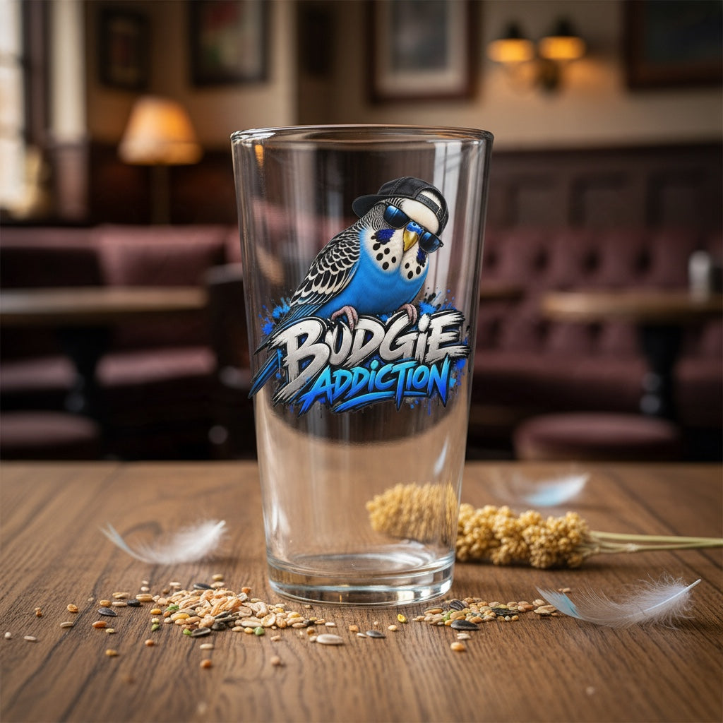 Budgie Addiction – Pint Glass
