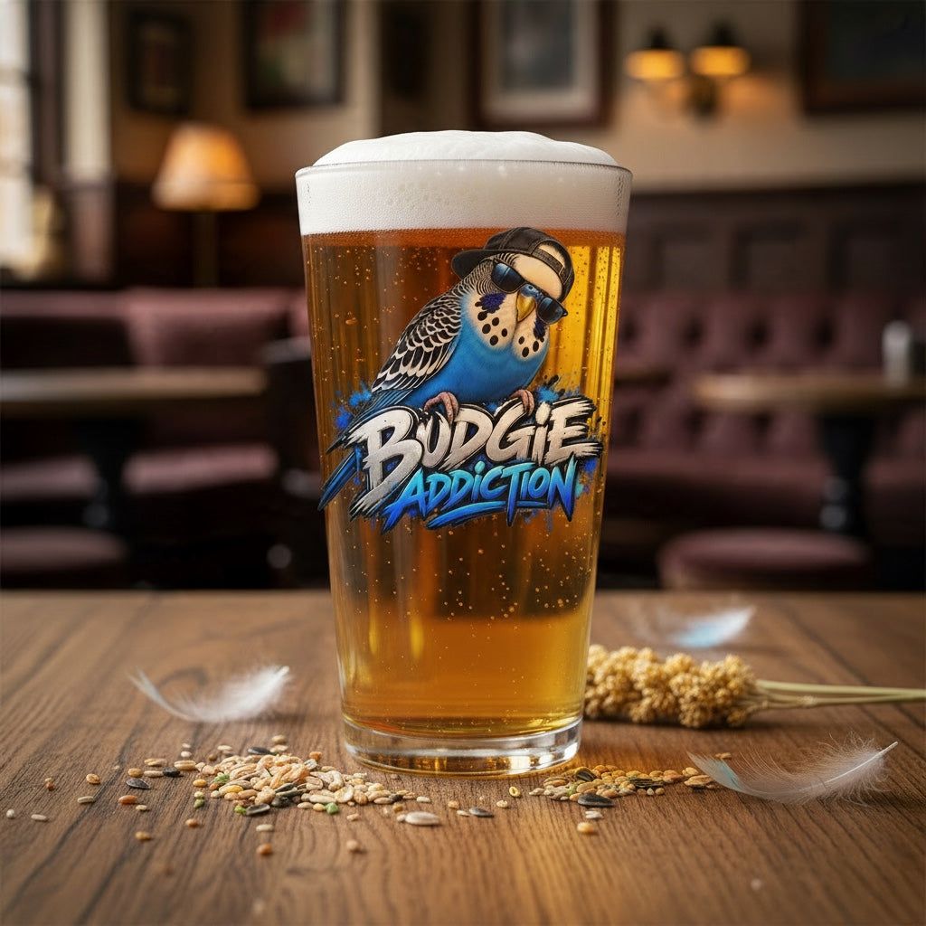 Budgie Addiction – Pint Glass