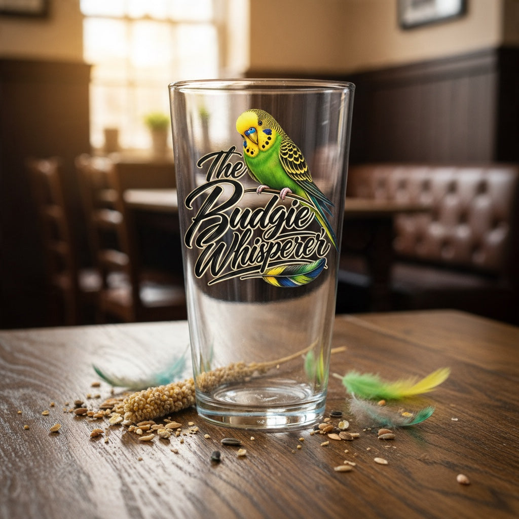 The Budgie Whisperer – Green – Pint Glass