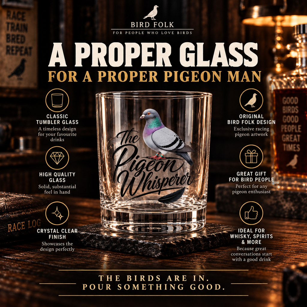 The Loft Boss – Blue Bar – Racing Pigeon Whisky Glass