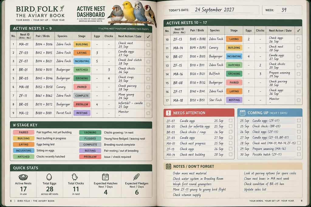 The Aviary Book – Complete Aviary Management & Record-Keeping System