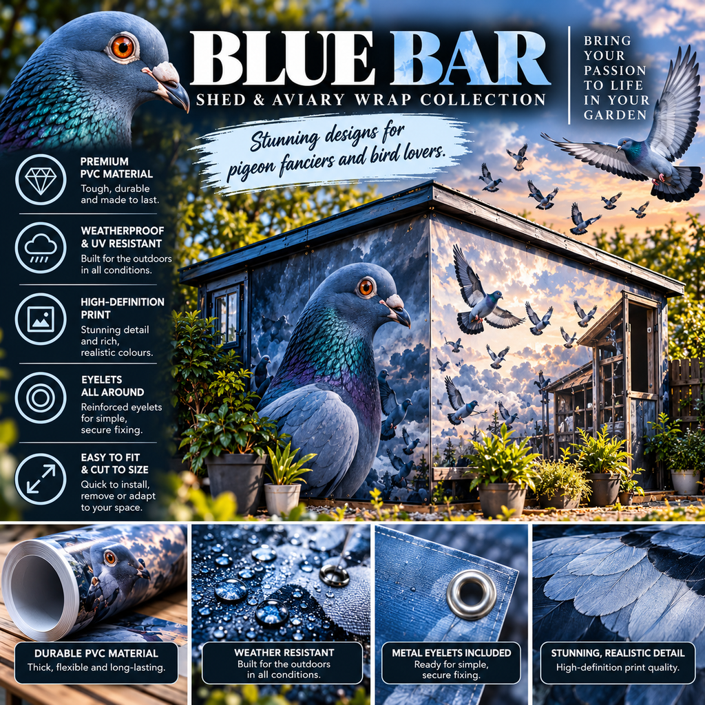 Blue Bar Pigeon Outdoor Wrap Collection