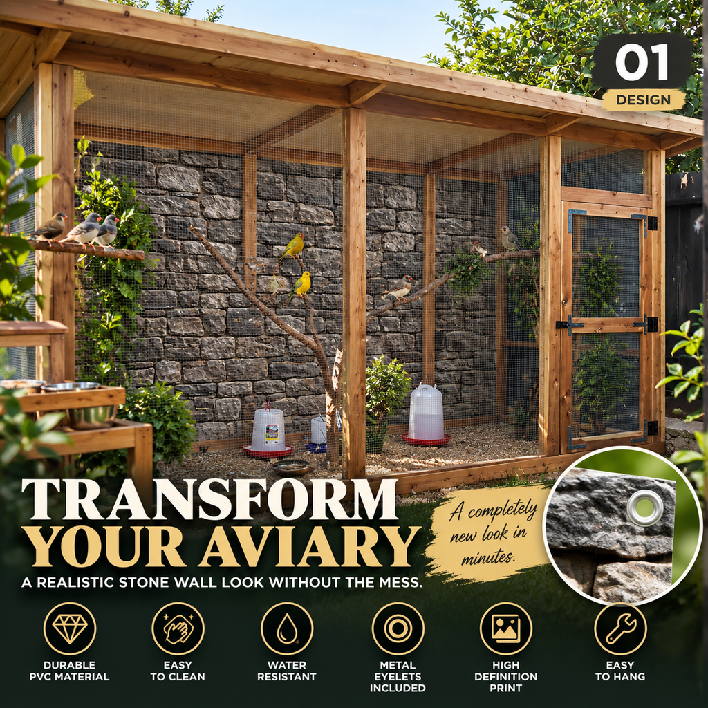 Old British Stone Wall — Aviary & Bird Room Backdrop Collection