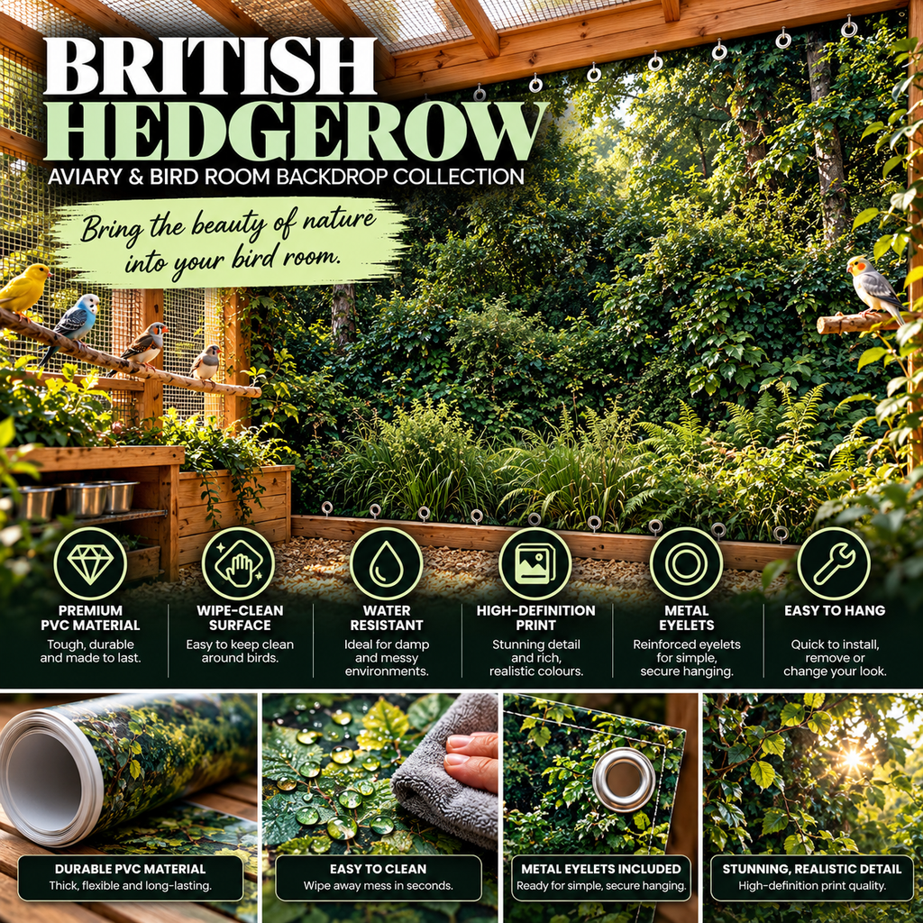 British Hedgerow — Aviary & Bird Room Backdrop Collection