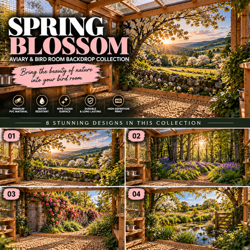 BD 15 Spring Blossom — Aviary & Bird Room Backdrop Collection