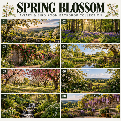 BD 15 Spring Blossom — Aviary & Bird Room Backdrop Collection – product image 2
