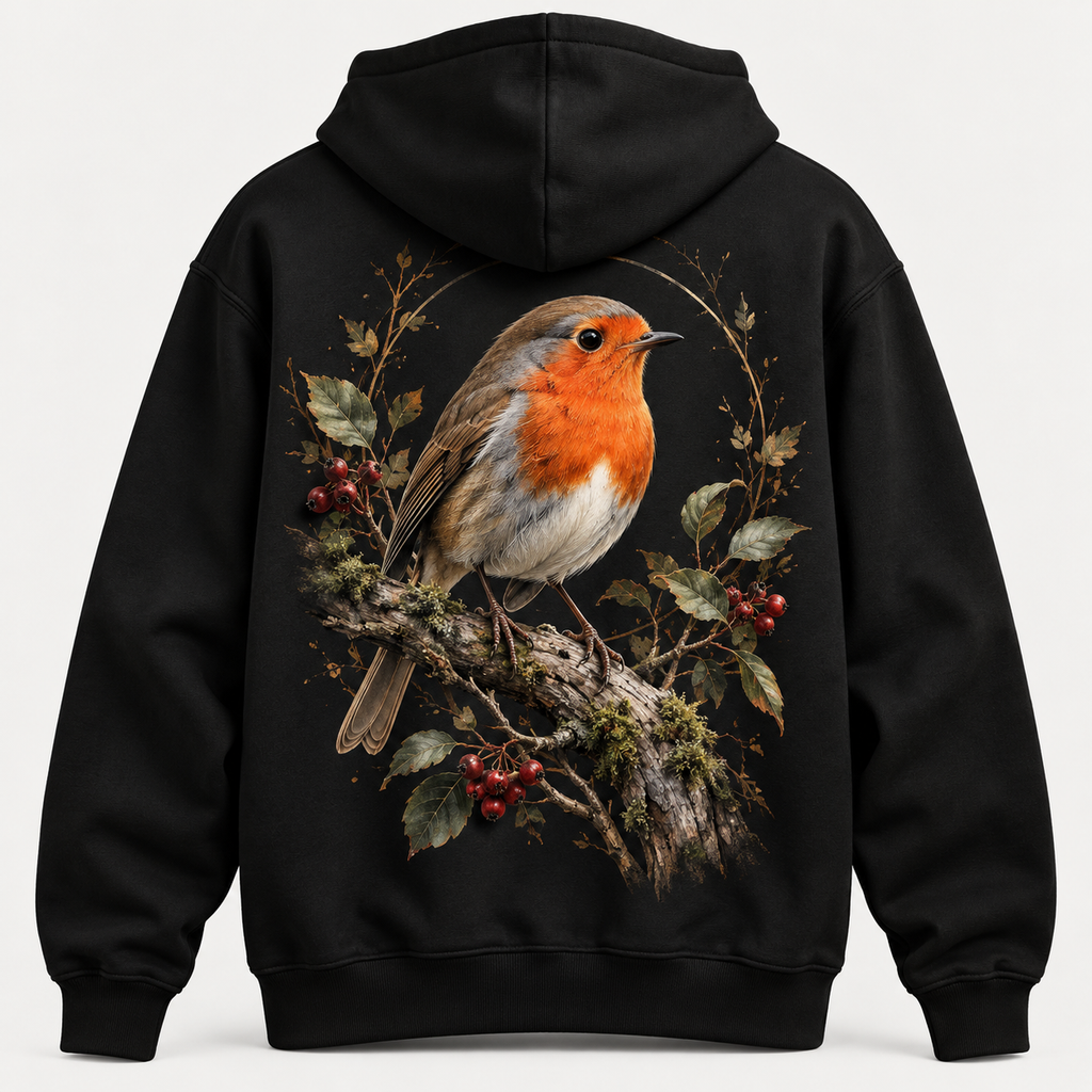 Floral Robin | Garden Bird Hoodie