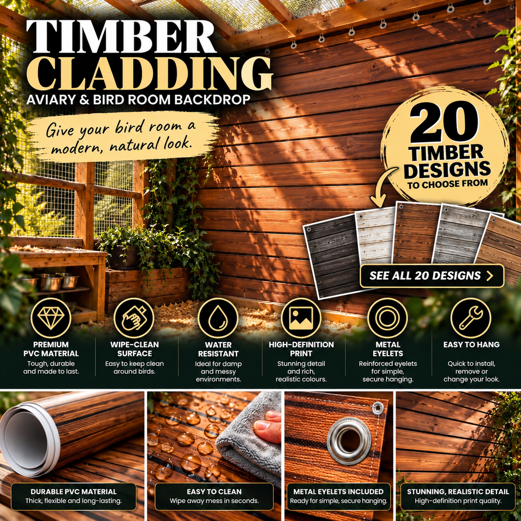 BD 14 — Timber Cladding Aviary & Bird Room Backdrop Collection
