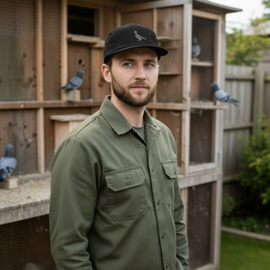 Blue Bar Classic — Racing Pigeon Embroidered 5-Panel Cap