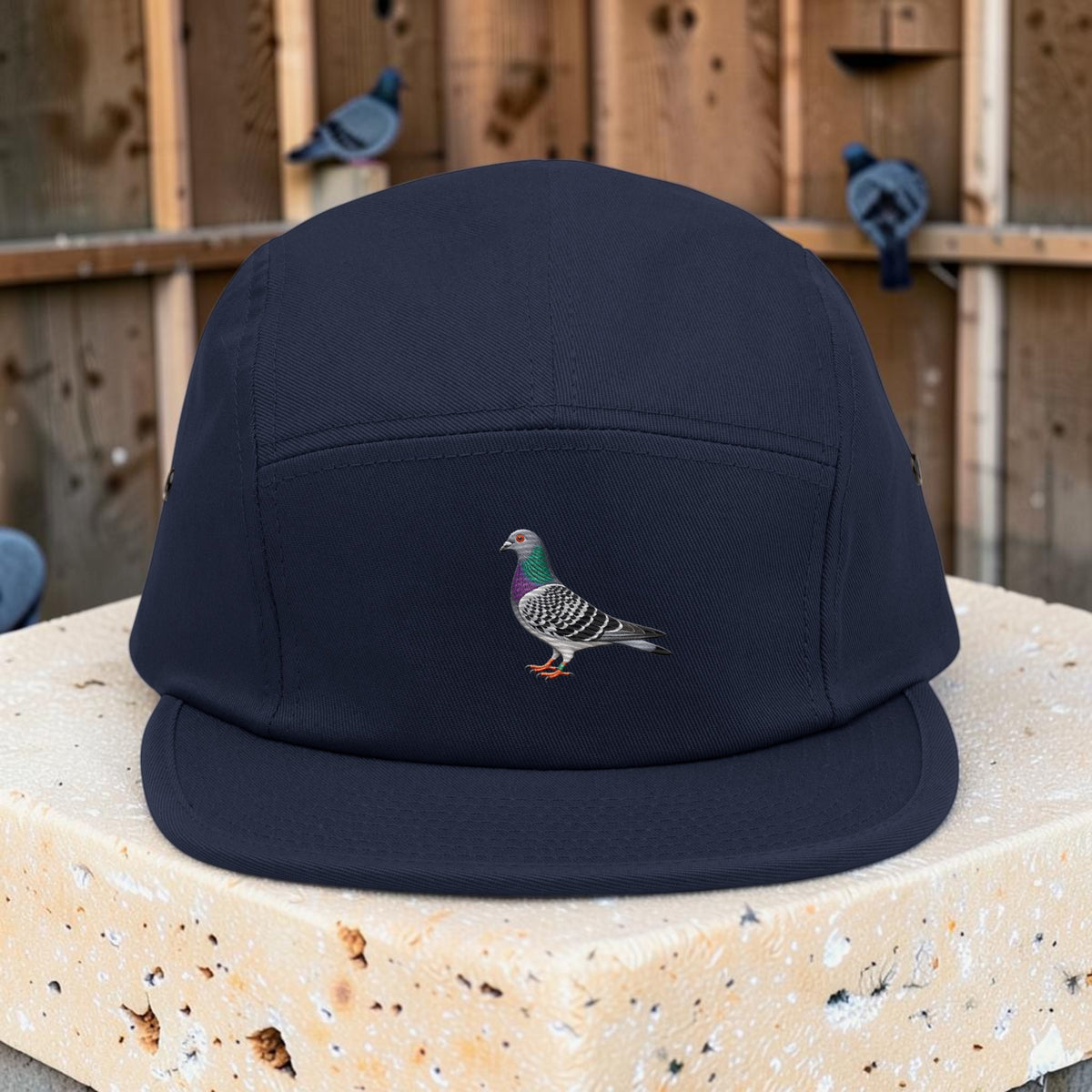 Blue Bar Classic — Racing Pigeon Embroidered 5-Panel Cap