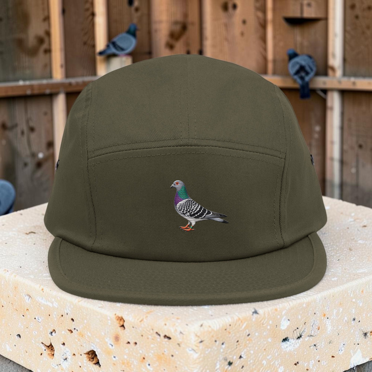 Blue Bar Classic — Racing Pigeon Embroidered 5-Panel Cap