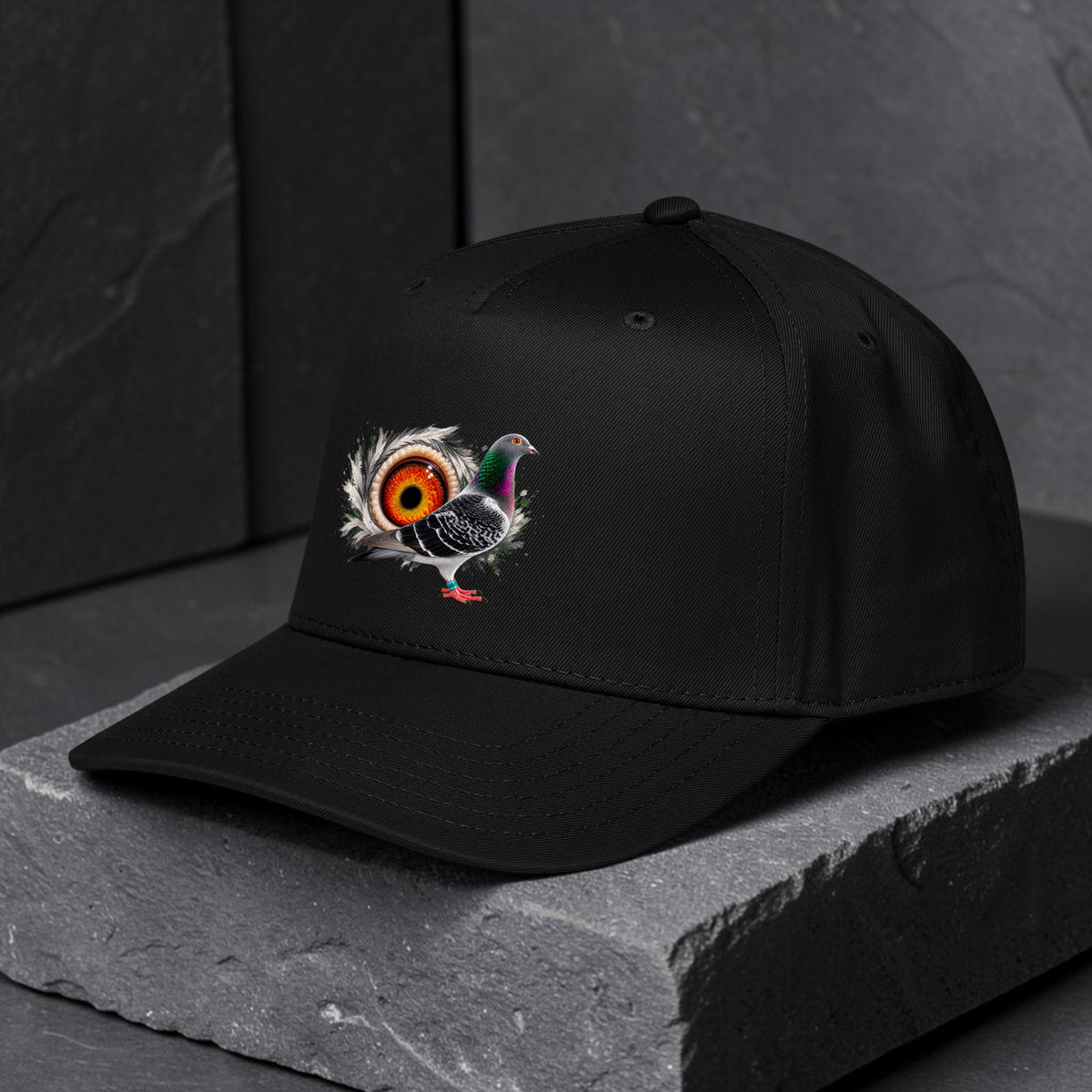 Blue Chequer Eye Backdrop 5-Panel Cap