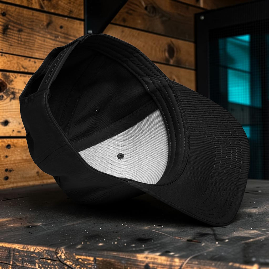 Bird Lounge Minimal 5-Panel Cap — Black