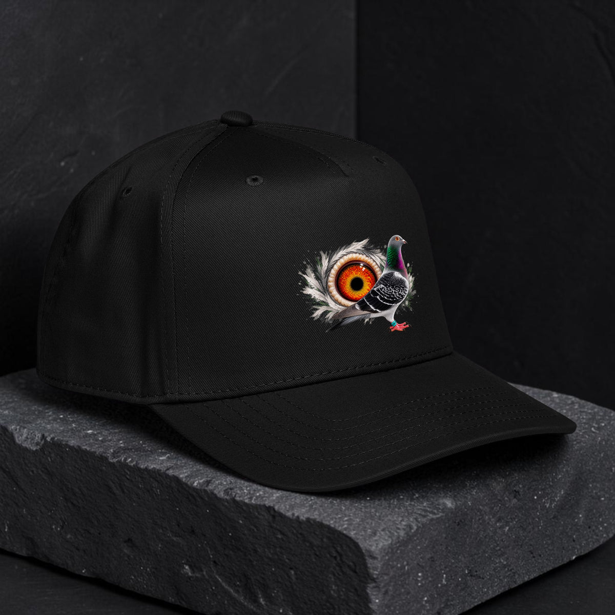 Blue Chequer Eye Backdrop 5-Panel Cap