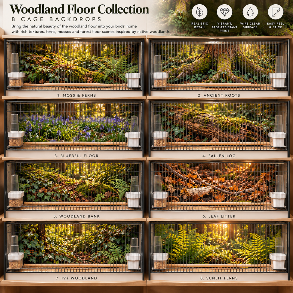 Woodland Floor — Self-Adhesive Breeding Cage Backdrops
