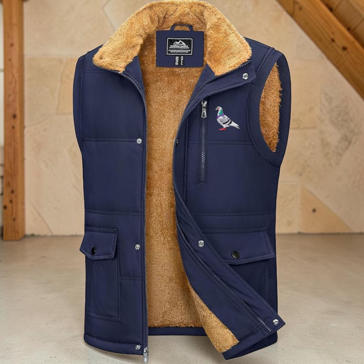 Premium Pigeon Fancier Winter Gilet – Fleece Lined | Choose Your Pigeon