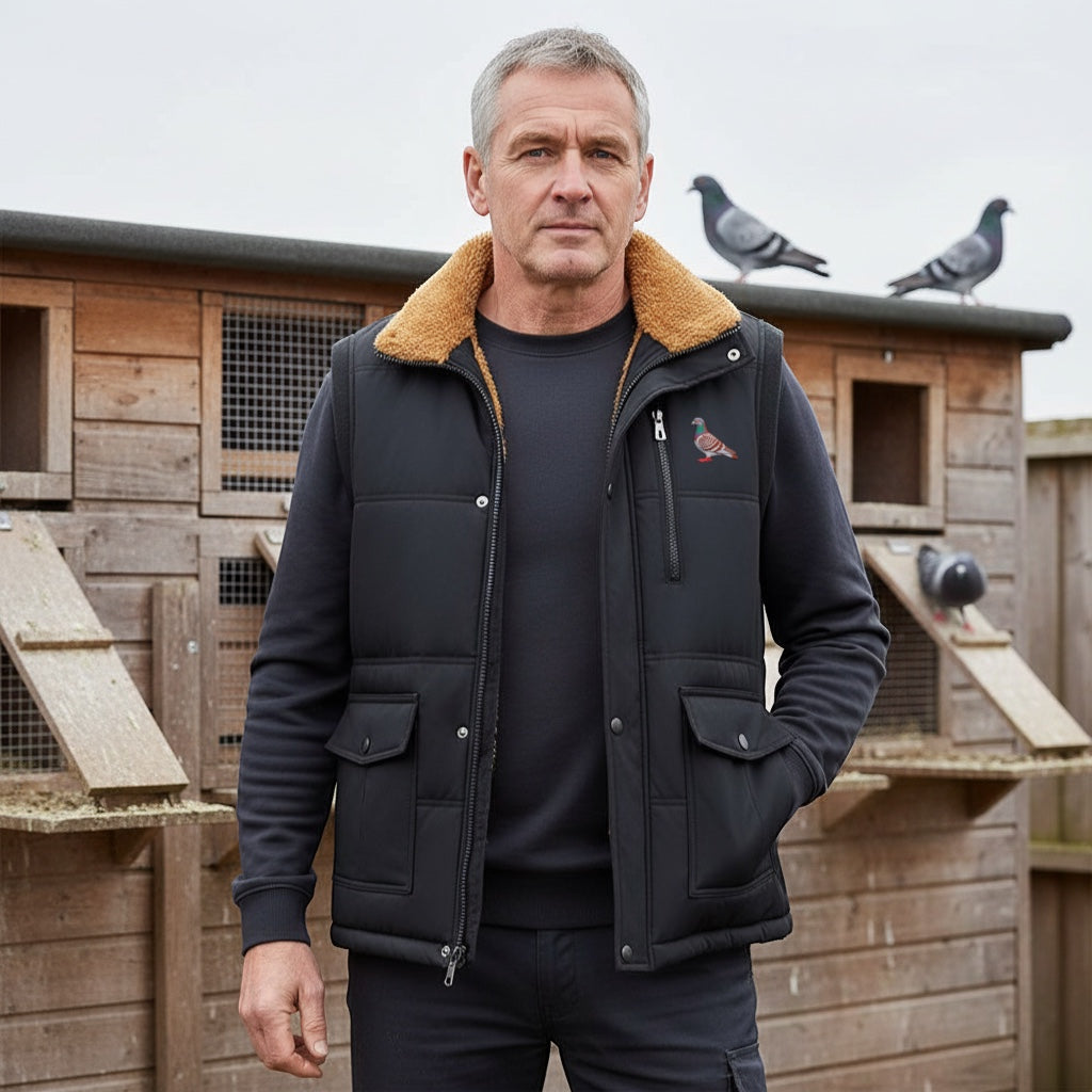 Premium Pigeon Fancier Winter Gilet – Fleece Lined | Choose Your Pigeon
