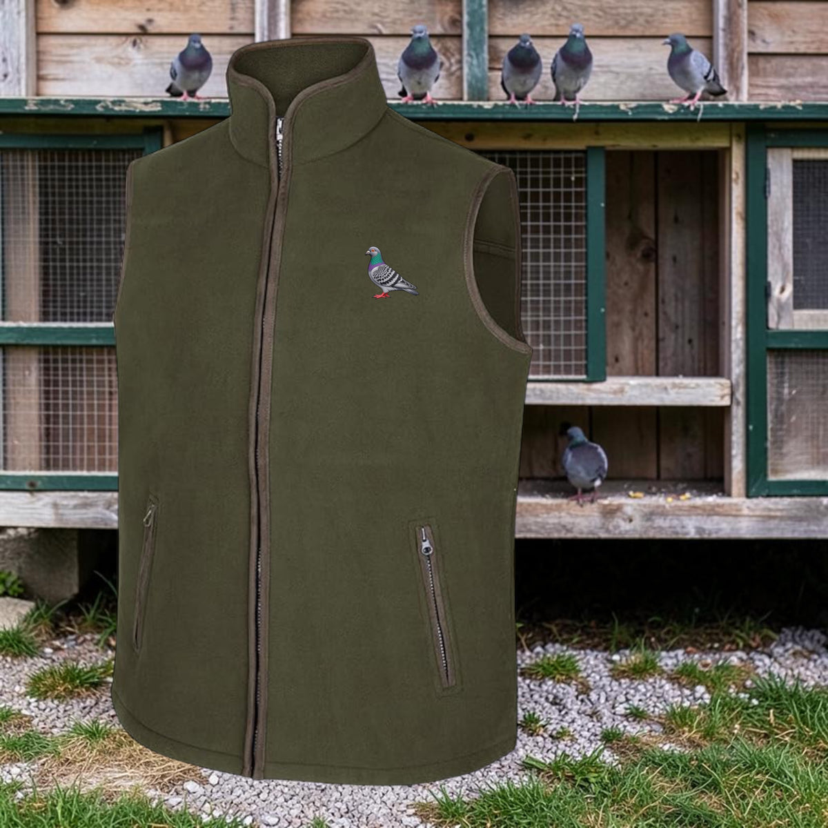 Racing Pigeon Country Fleece Gilet | Choose Your Pigeon