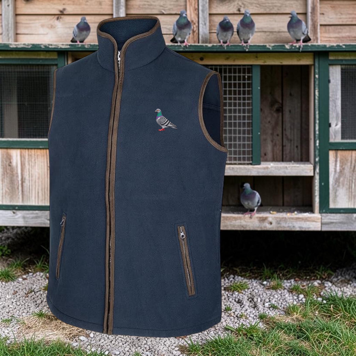 Racing Pigeon Country Fleece Gilet | Choose Your Pigeon