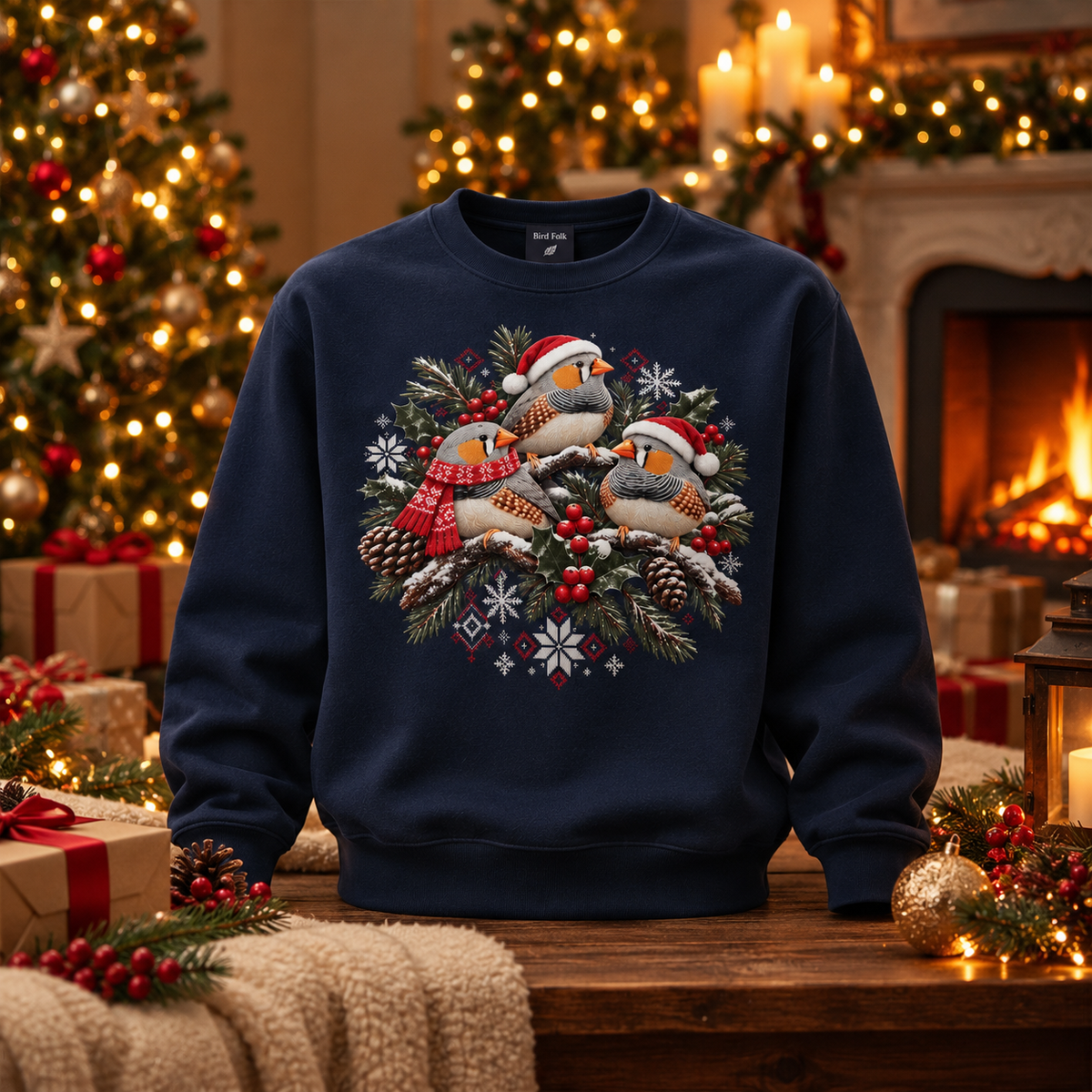 Zebra Finch Christmas Jumper – Festive Flock