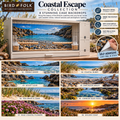 Coastal Escape — Self-Adhesive Breeding Cage Backdrops