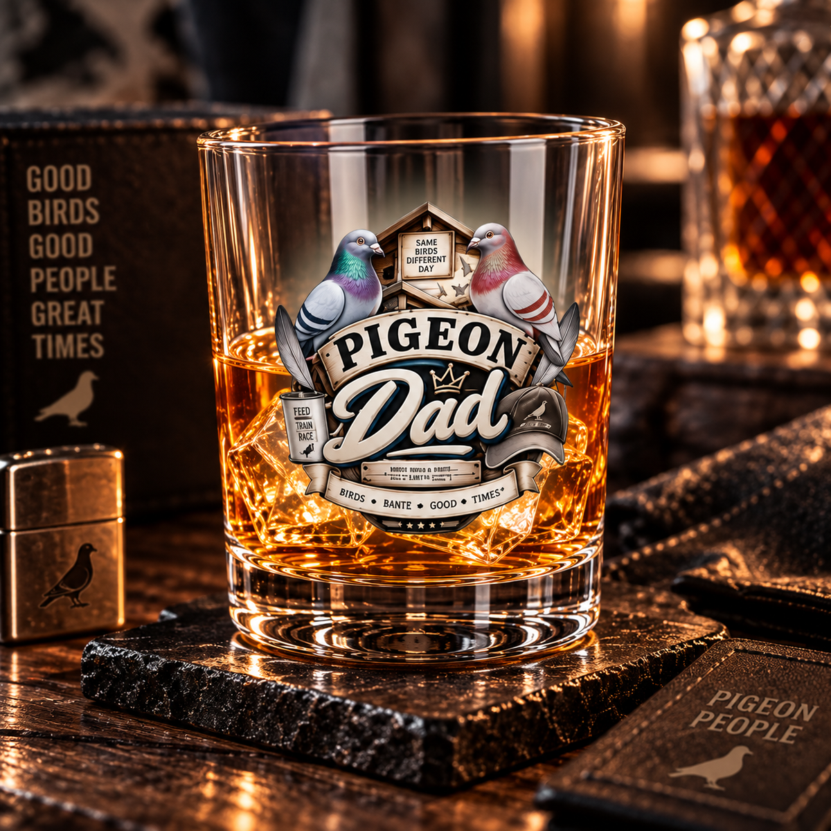 Pigeon Dad – Racing Pigeon Whisky Glass
