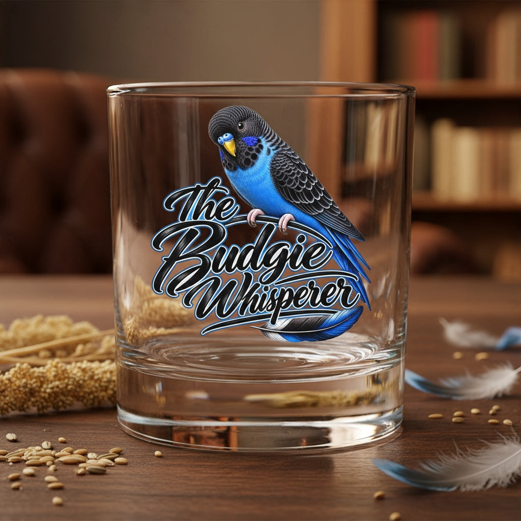 The Budgie Whisperer – Blue – Whisky Glass