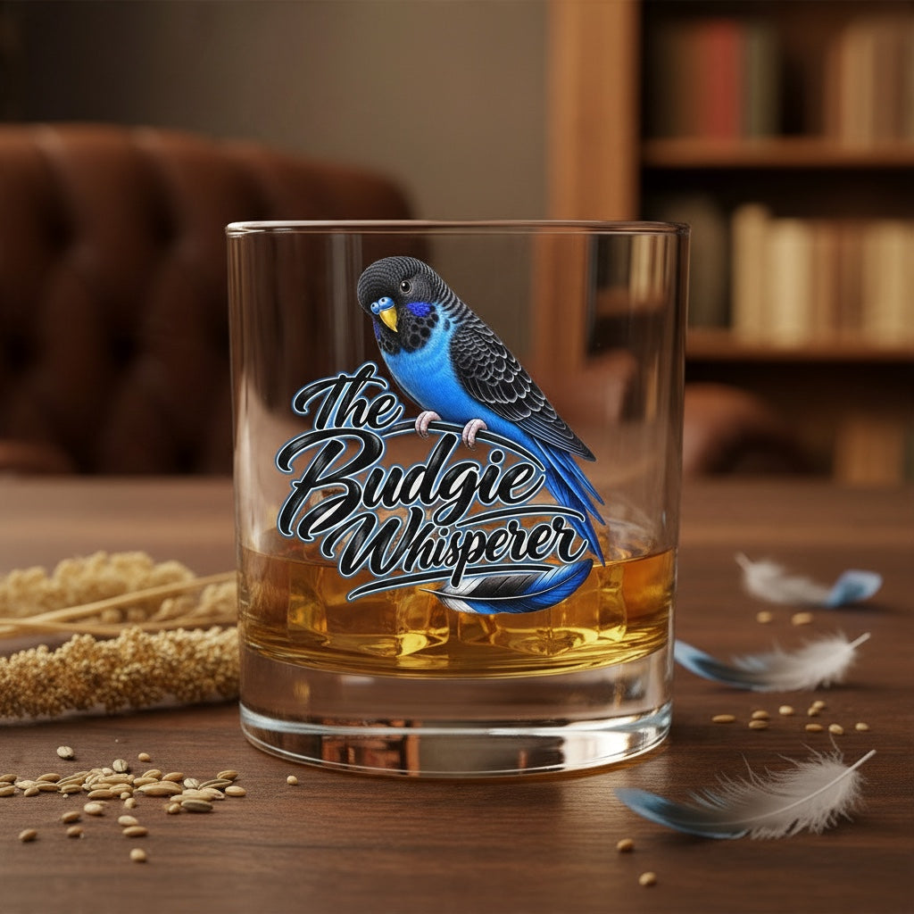 The Budgie Whisperer – Blue – Whisky Glass