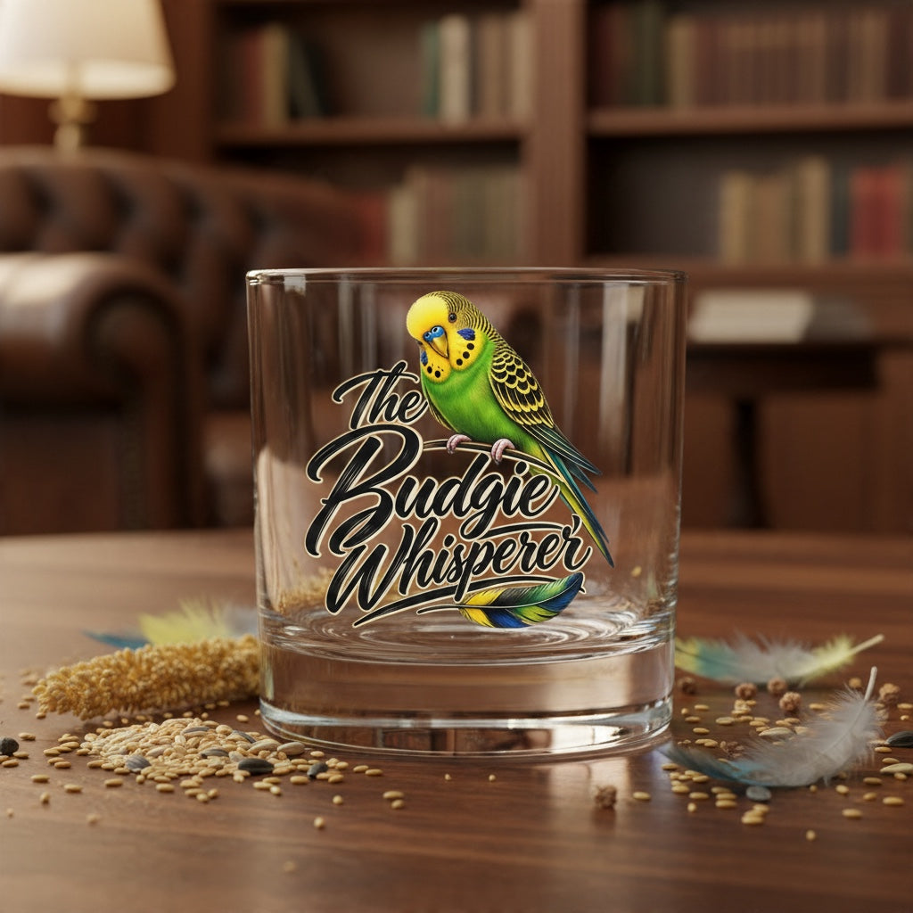 The Budgie Whisperer – Green – Whisky Glass