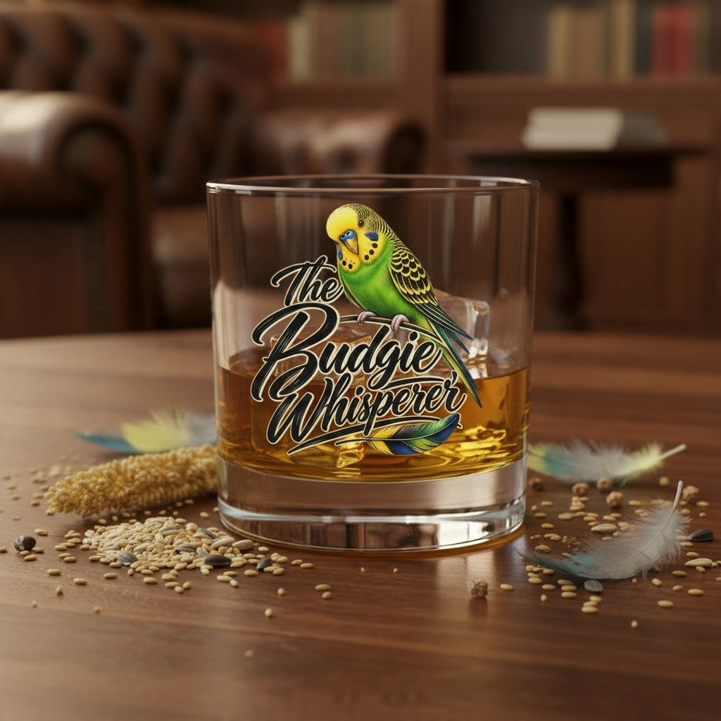 The Budgie Whisperer – Green – Whisky Glass