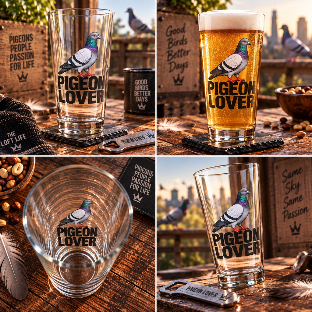 I Just Really, Really Like Pigeons – Racing Pigeon Pint Glass