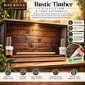 Rustic Timber — Self-Adhesive Breeding Cage Backdrops