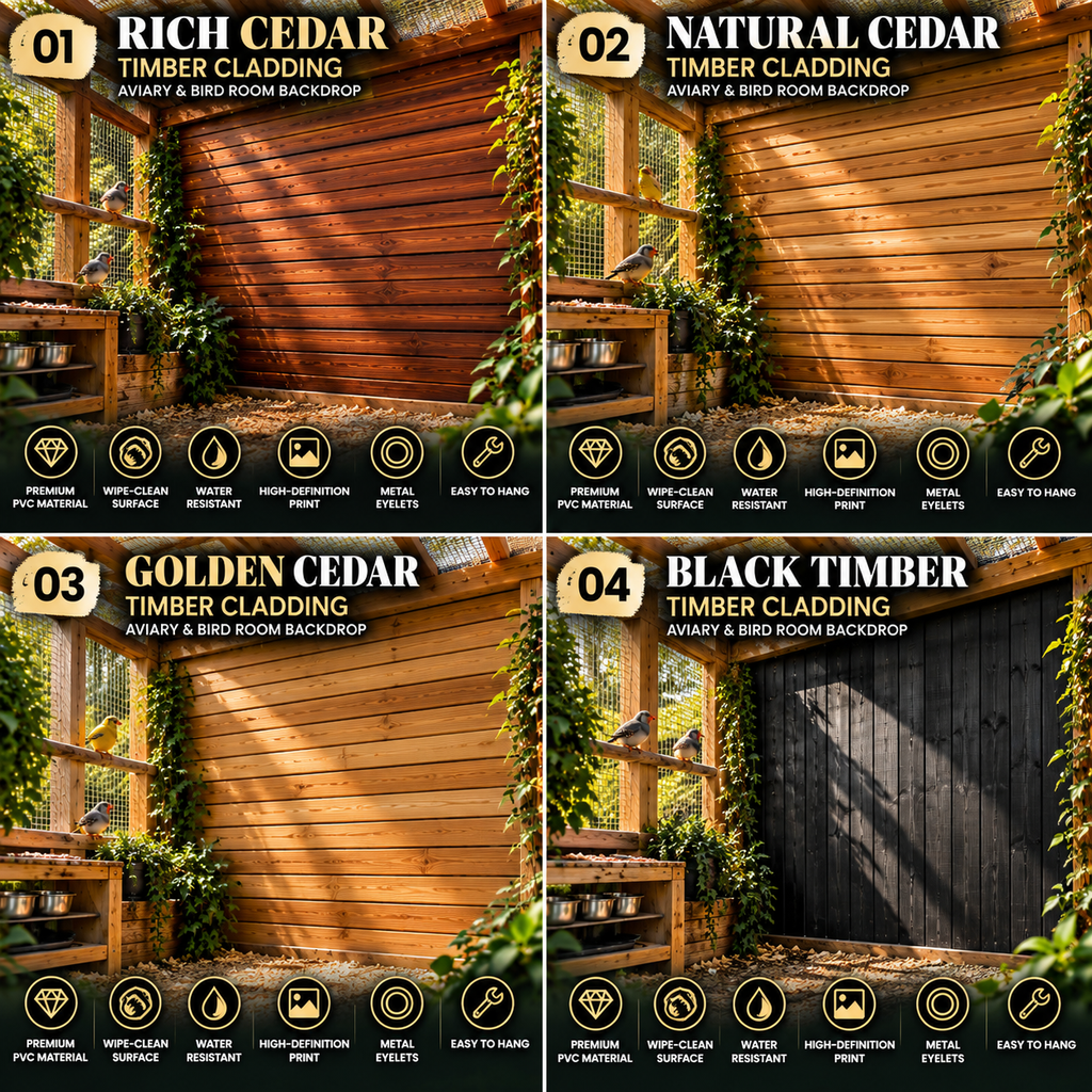 BD 14 — Timber Cladding Aviary & Bird Room Backdrop Collection
