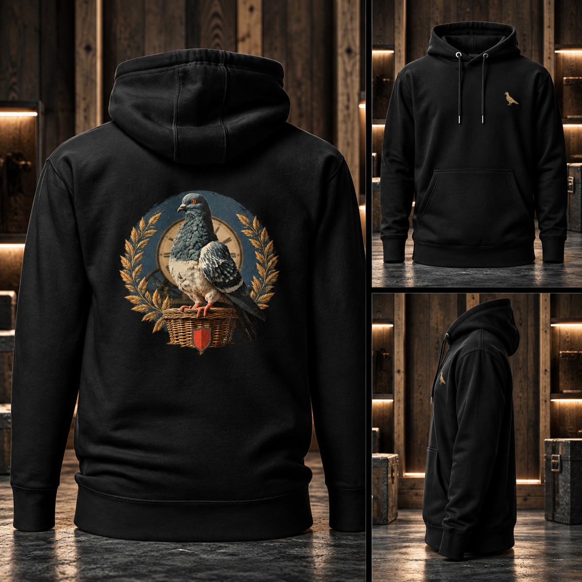 Racing Pigeon Heritage Crest Hoodie